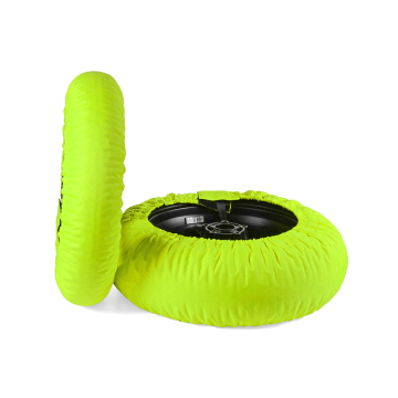 Neon Yellow Motorcycle Racing Tyre Warmer Set for 17-inch Wheels - Front 120, Rear 180-200