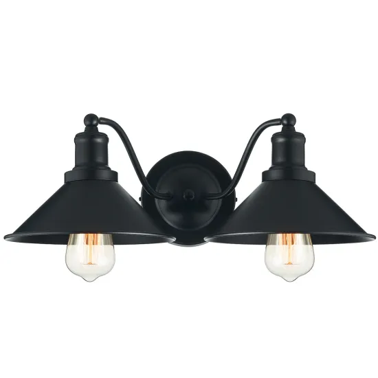 Black Finish Vintage Bathroom Wall Lighting for Industrial Style Vanities