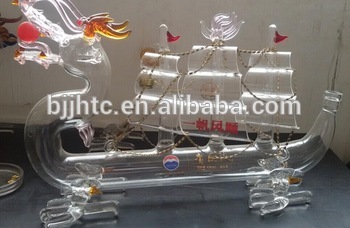 boat shaped alcohol glass bottle