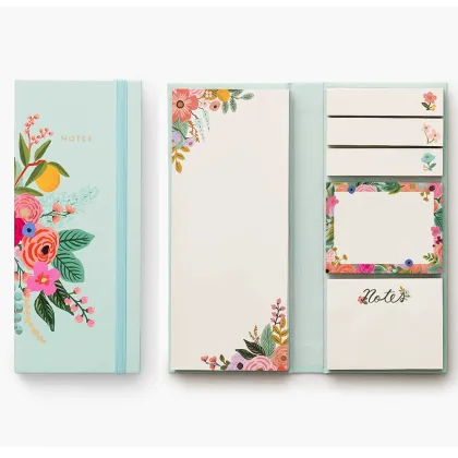 Custom Floral Printed Die Cut Paper Tear Off Post-it Note Pad Set