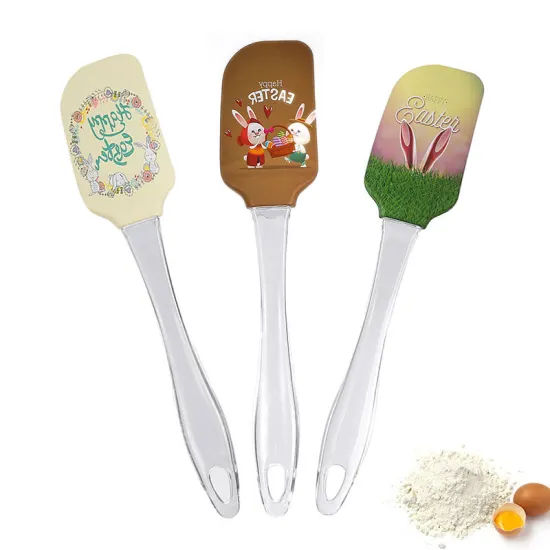 Non-Stick Coating Heat Resistant Silicone Cake Scraper and Baking Spatulas for Easter Baking