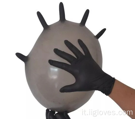 Guanti miscelati in vinile nere di nitrile resistenti all'olio