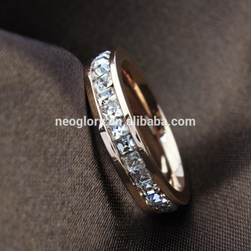 Women Wedding White Rhinestone Titanium Ring Luxury Style Hot Selling 2015 New