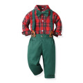 Children's Christmas Suit Boy's Plaid Long-Sleeved Cotton