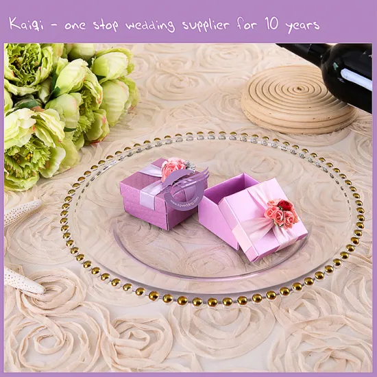 Gold Hobnail Belmont Beaded Elegant Gold Rim Glass Charger Plate