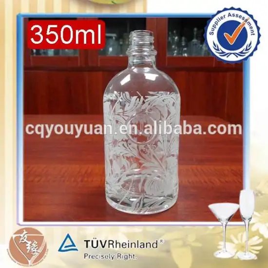 High-end quality custom label cylinder round flint glass bottle for diffusers 35cl