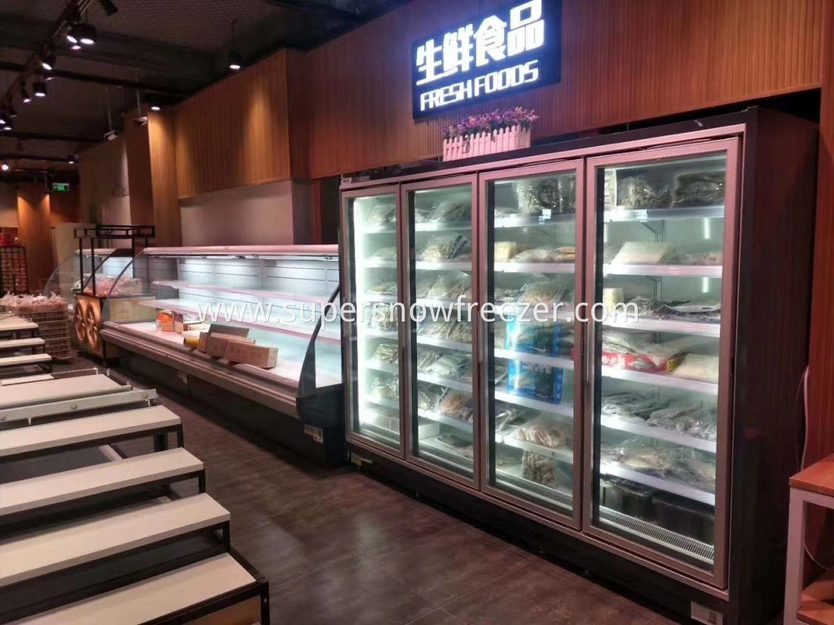 Remote type frozen food display freezer upright freezer China ...