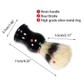 1Pc Mens Shaving Brush Boar Bristle Hair Straight Razor Shave Barber Face Cleaning Black Resin Handle Salon Tool Classic Gift