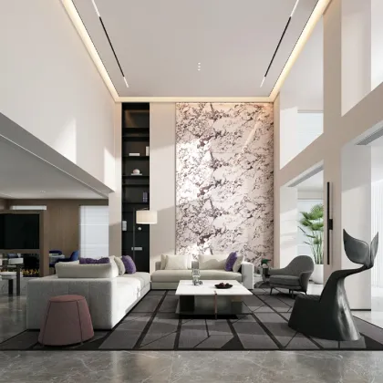 Bulgari Purple Full-Body Marble Effect Porcelain Tiles