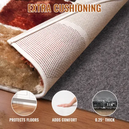 Extra Thick Felt Rug Gripper for Non-Slip Runner Rugs on Hardwood Floors