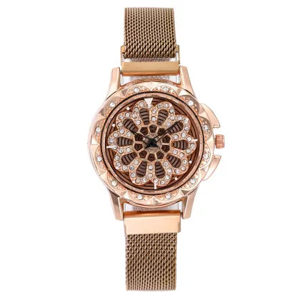 360 Rotation Girl's Magnets Quartz Bracelet Watch for Women: Stylish Timepieces