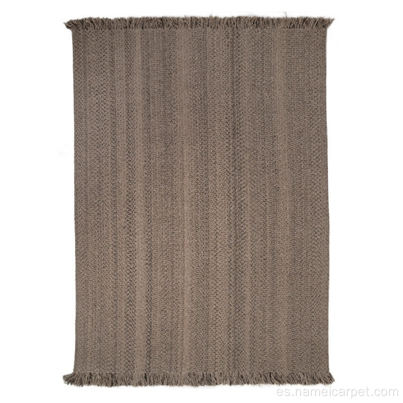 Alfombras de área de lana marrón de café para dormitorio