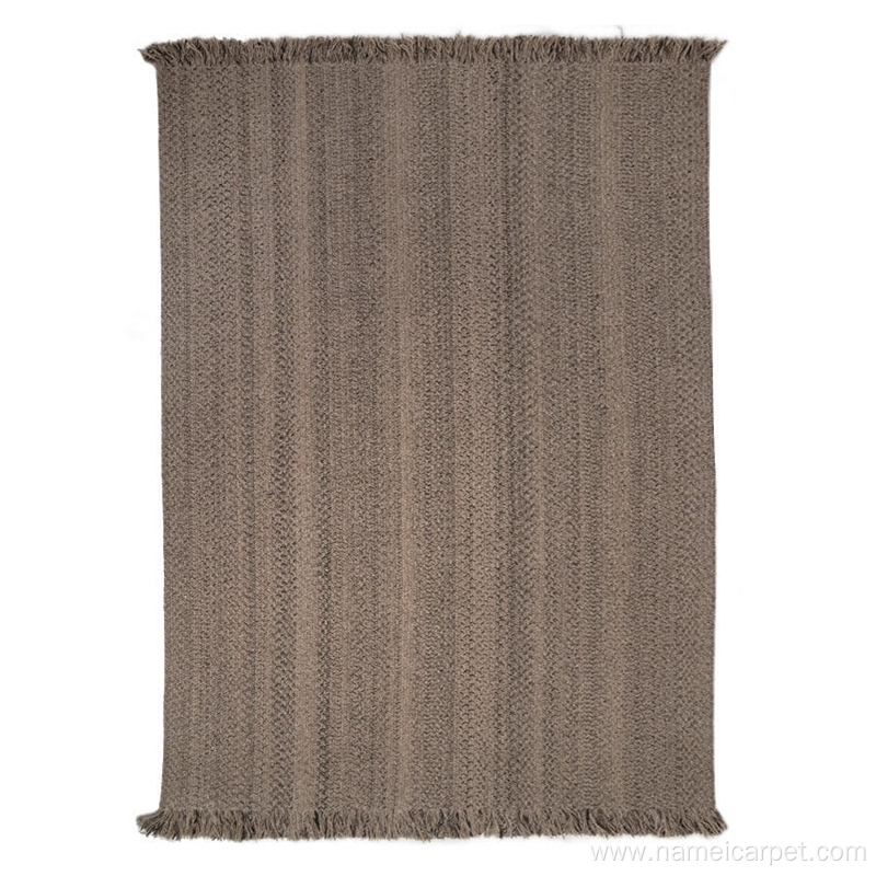 Coffee brown wool area Rugs for Bedroom