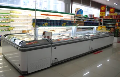 island freezer with glass cover for beef