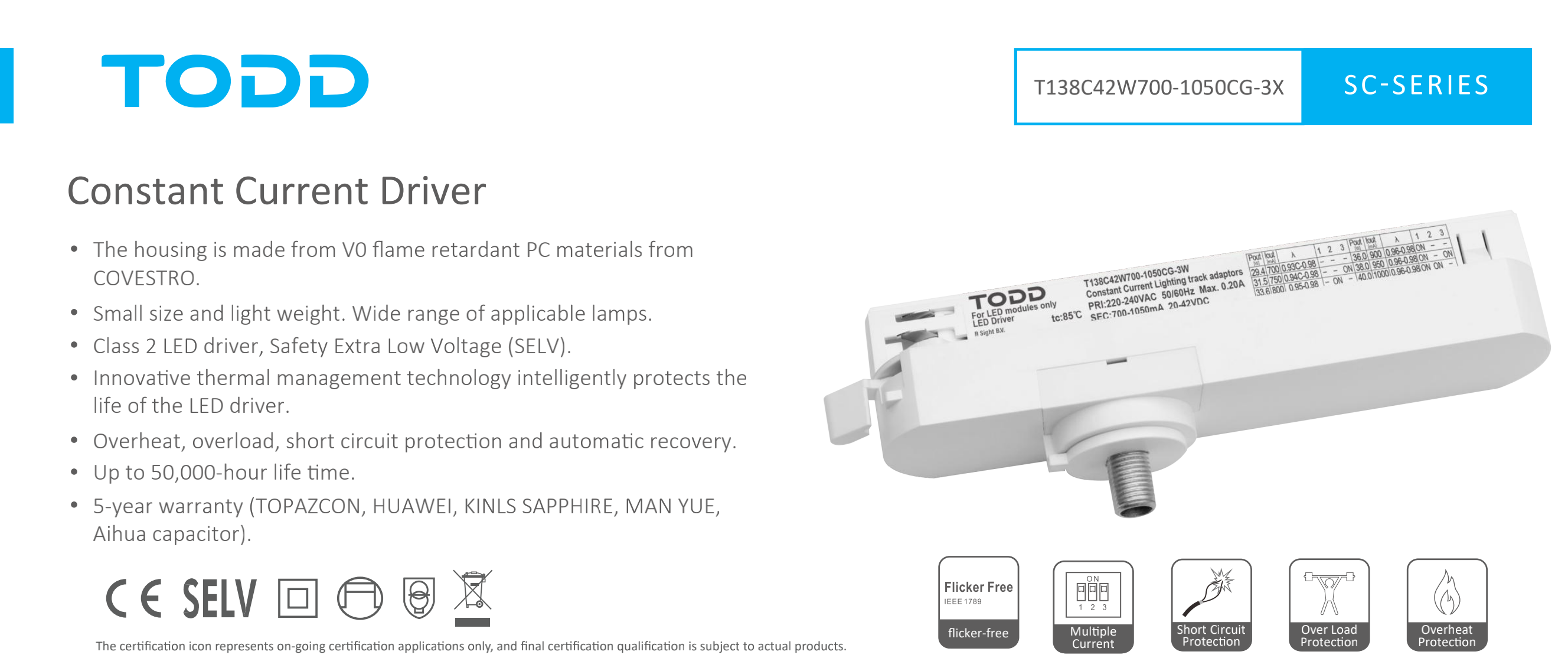 led driver T138C42W700-1050CG-3X