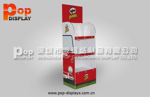 Portable Durable Corrugated Plastic Display For Potato Chips Supermarket Promotion