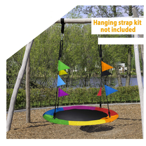 EASTOMMY Giant Saucer Tree Swing with Bonus Carabiners and Flags