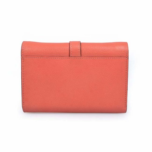 Genuine Leather Trifold Small Wallet Lady Red Purse