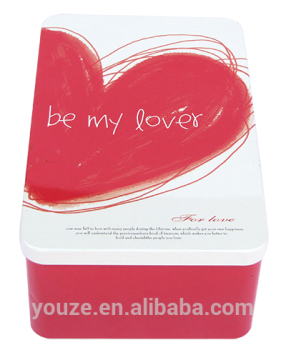 Full love square gift tin box
