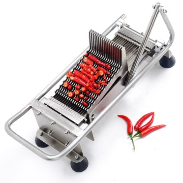 SS304 Agriculture Handheld Pepper Chili Slicing Cutter Machine with Customizable Thickness