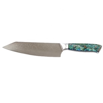 Coltello da chef in acciaio Damasco da 8 pollici con manico a guscio di abalone - coltello da cucina a vendita calda per cucina casalinga