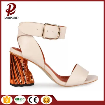 stylish low heel pu leather ladies sandals