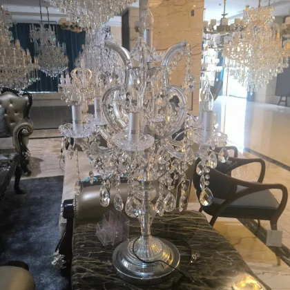 European Crystal Candle Table Lamp for Interior Decorative Lighting