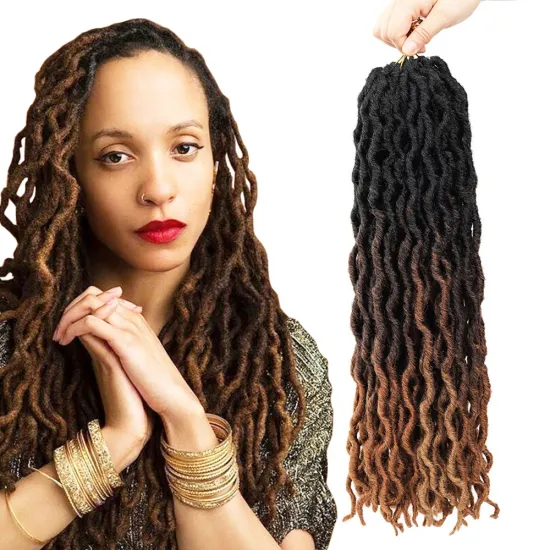 Factory Sale Gypsy Locs Hair Pre-looped Brown Colorful Wave Dreadlocks Synthetic Crochet Gypsy Hair Extension