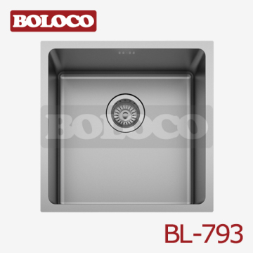 Italy High Quality Matt Single Bowl One Piece Rectangle/square Kitchen Sink 304# Bowl Corner Angle R20 Bl-793 