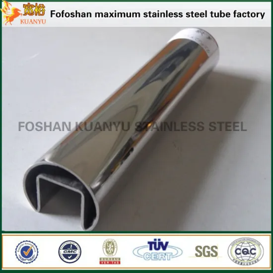 aisi 304 a554 stainless steel single slot pipe for railing design