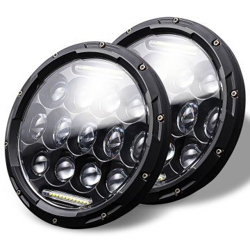Auto Dual Color 12v 7 Inch LED Headlights for Off-Road Vehicles and Motorcycles