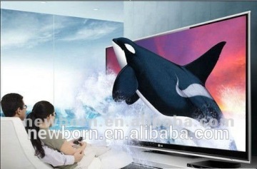Latest real 3D 4k 65'' LED TV FHD to UHD smart function metal rimless frame thin bezel China TV