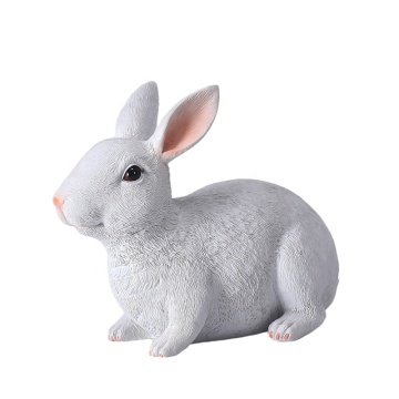 9.1-inch White Rabbit Statue: A Resin Sculpture, Perfect Easter Gift & Bunny Figurine Decoration