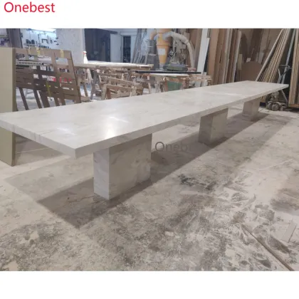 Modern 20 Feet Corian Quartz Stone Conference Table for Boardroom Furniture