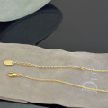 Cadena chapado oro simple collar con piedras de cristal
