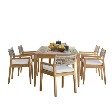 Teak Wood Outdoor Dining Chair Set for Garden and Patio