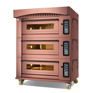 Factory Direct 3 Decks 6-Tray Stainless Steel Gas Bake Oven with Steam for Commercial Bread Production