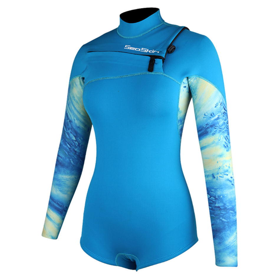 Zeegeten dames 3/2 mm neopreen borst ritsjip aangepaste wetsuits