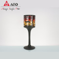 Carton Deer Prited Glass Candlestick Home Decor