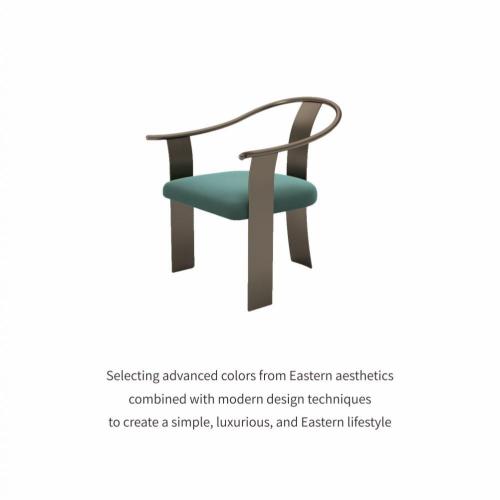 China Stainless steel brushed bronze arm chair Factory