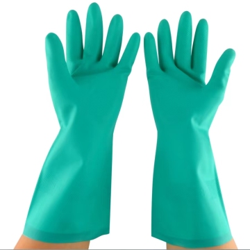 Green Industry Chemical Resistant Work Nitrile Gloves