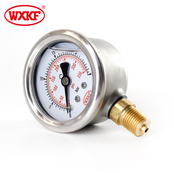 High quality 3inch 80mm stainless steel 0-15 PSI pressure gauge 1 bar