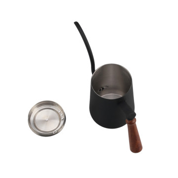 Stainless Steel Coffee Kettle With Wooden Handle