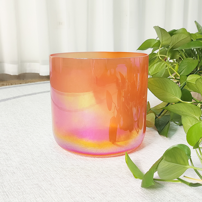 Q're Cosmic Orange Clear Crystal Singing Bowl