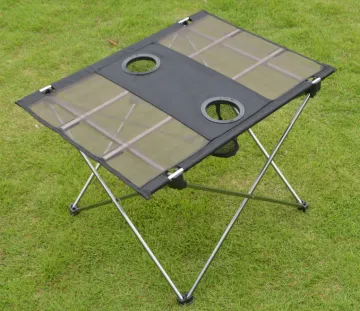 folding table with cup holder