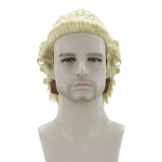 Aishili Handmade Barrister Wig Synthetic hair Magistrate's Mullet Lawyer judge Wig for Formal Use in Court and Costume