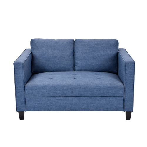 Italienischer Stil OEM 2-Sitzer Blauer Büschel-Stoff Gepolstertes Sofa Set Möbel Moderne Couch