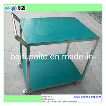 Stainless Steel Two-Layers Hand Truck Mobile Trolley