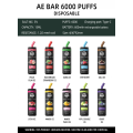 AE BAR อุปกรณ์ Vape แบบใช้แล้วทิ้งขายร้อน 6000puffs