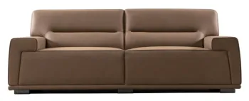 Coffee Imported Faux Leather 3 Seater Office Sofa